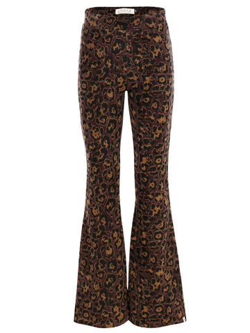 Little Looxs - Velours flared broekje Leopard