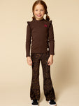Little Looxs - Velours flared broekje Leopard
