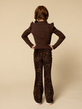 Little Looxs - Velours flared broekje Leopard