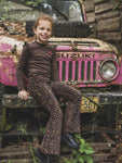 Little Looxs - Velours flared broekje Leopard
