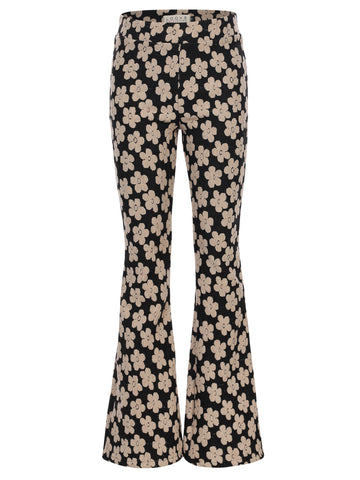 Little Looxs - Flared broek Flowerfield Zwart