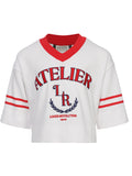 LOOXS 10sixteen - T-shirt Wit / Rood V-hals