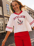 LOOXS 10sixteen - T-shirt Wit / Rood V-hals