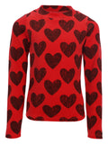 Looxs Little - Velours top Koraal Big Hearts