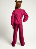 Looxs Little - Velours krinkel Wide Leg Ruby Red
