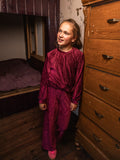 Looxs Little - Velours krinkel Wide Leg Ruby Red