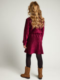 Looxs Little - Velours krinkel jurkje Ruby Red