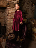 Looxs Little - Velours krinkel jurkje Ruby Red