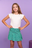 Geisha - T-shirt rib ruffle sleeves