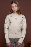 Geisha - Pullover little bow embroidery