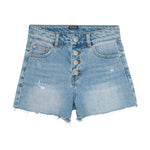 Indian Blue Jeans - Wide Denim Shorts Damaged I Light Denim Blue