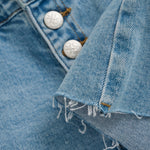 Indian Blue Jeans - Wide Denim Shorts Damaged I Light Denim Blue