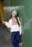 Nobell - Badeau Wijde Winterjas met Capuchon Wit