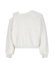 Nobell - Kadiz Zachte Open Shoulder Sweater Wit Melange