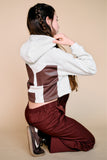 Nobell - Kumy Superzachte Cropped Sweater met Capuchon Wit Melange