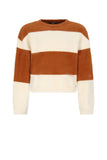 Nobell - Kate Colorblock Gebreide Sweater Bruin