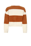 Nobell - Kate Colorblock Gebreide Sweater Bruin
