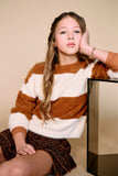 Nobell - Kate Colorblock Gebreide Sweater Bruin