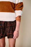 Nobell - Kate Colorblock Gebreide Sweater Bruin
